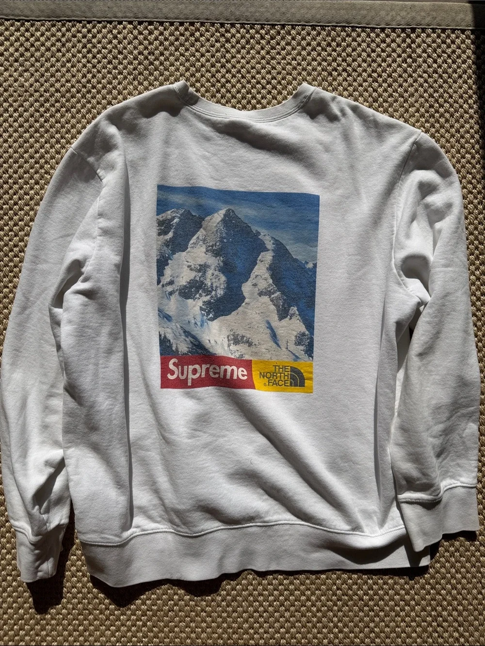 The North Face Supreme White Minimal Logo Crewneck Sweatshirt - Men's XL